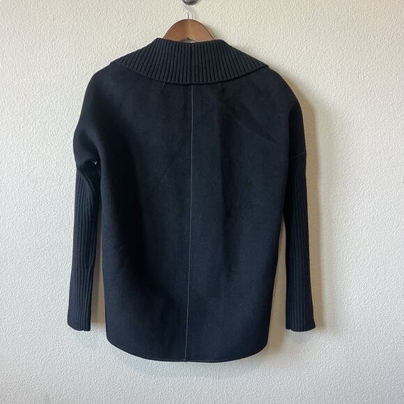 St. John Angora Wool Blend Jacket Sewn By Hand Black Luxe Cozy Elegance Sz P - Picture 2 of 11